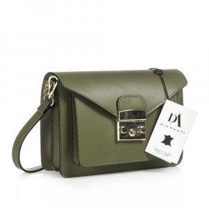 Geanta dama de umar din piele naturala DiAmanti Abra Verde Scuro